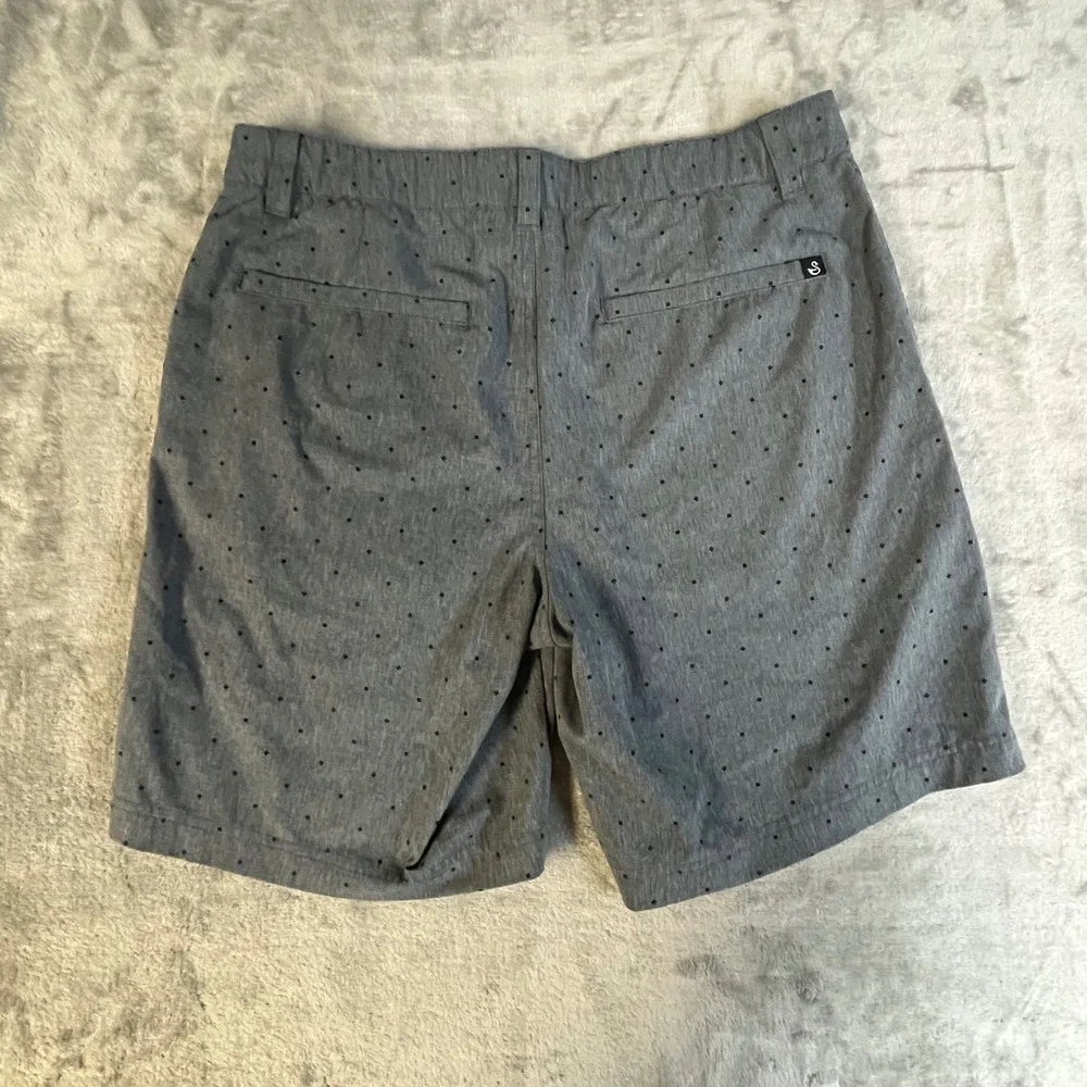 Swannies Golf Shorts Mens 32 Grey Micro Print Performance Stretch Activewear